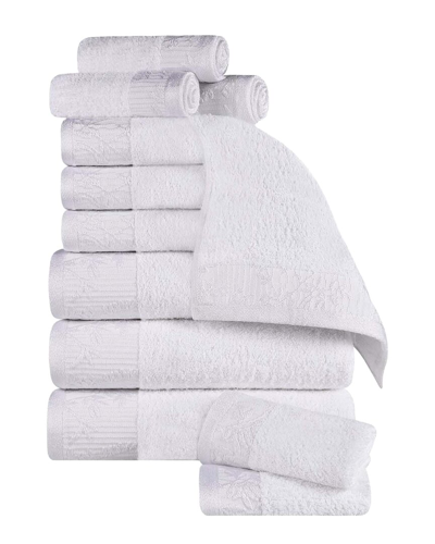 Superior Wisteria Cotton 12pc Assorted Towel Set With Floral Bohemian  Embroidered Jacquard Border