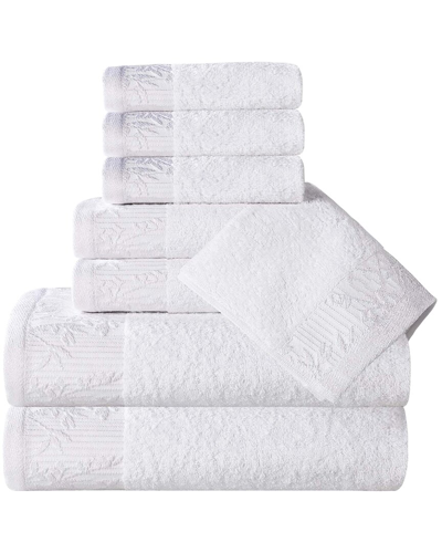 Superior Wisteria Cotton 6pc Assorted Towel Set With Floral Bohemian  Embroidered Jacquard Border