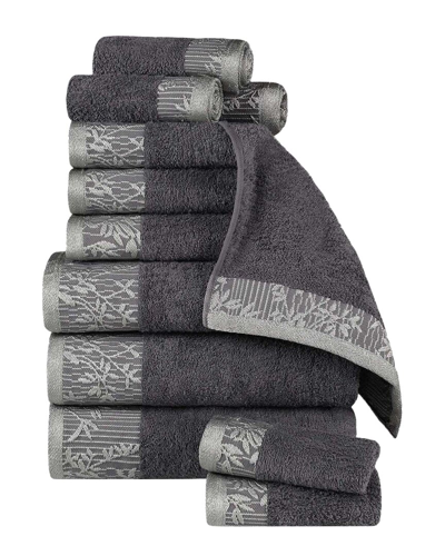 Superior Wisteria Cotton 12pc Assorted Towel Set With Floral Bohemian  Embroidered Jacquard Border