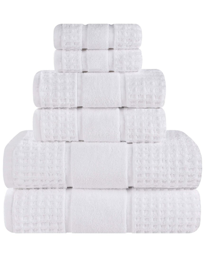 Superior 6pc Zero Twist Cotton Waffle Honeycomb Plush Soft Absorbent Towel Set