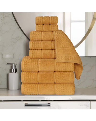 Superior 9pc Zero Twist Cotton Waffle Honeycomb Plush Soft Absorbent Towel Set