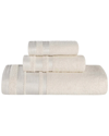 SUPERIOR SUPERIOR 3PC ZERO TWIST COTTON DOBBY BORDER PLUSH SOFT ABSORBENT TOWEL SET