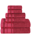 Superior 6pc Zero Twist Cotton Dobby Border Plush Soft Absorbent Towel Set