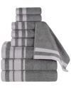 SUPERIOR SUPERIOR 9PC ZERO TWIST COTTON DOBBY BORDER PLUSH SOFT ABSORBENT TOWEL SET