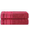 SUPERIOR SUPERIOR SET OF 2 ZERO TWIST COTTON DOBBY BORDER PLUSH SOFT ABSORBENT BATH  SHEETS