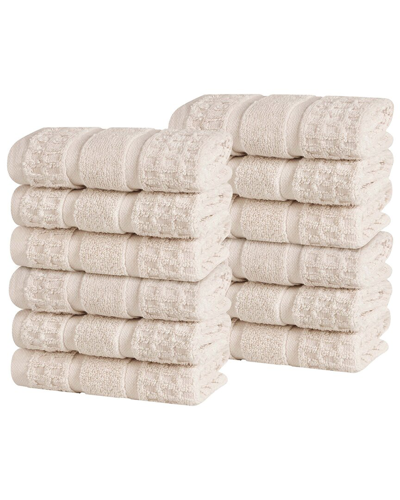 Superior Set Of 12 Zero Twist Cotton Waffle Honeycomb Plush Soft Absorbent  Washcloths