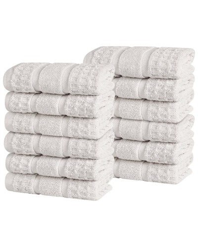 Superior Set Of 12 Zero Twist Cotton Waffle Honeycomb Plush Soft Absorbent  Washcloths