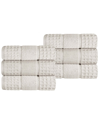 Superior Set Of 6 Zero Twist Cotton Waffle Honeycomb Plush Soft Absorbent Hand  Towels