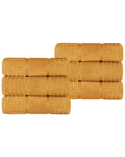 Superior Set Of 6 Zero Twist Cotton Waffle Honeycomb Plush Soft Absorbent Hand  Towels