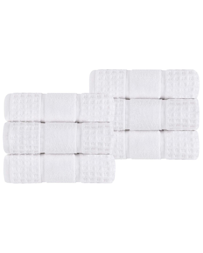 Superior Set Of 6 Zero Twist Cotton Waffle Honeycomb Plush Soft Absorbent Hand  Towels