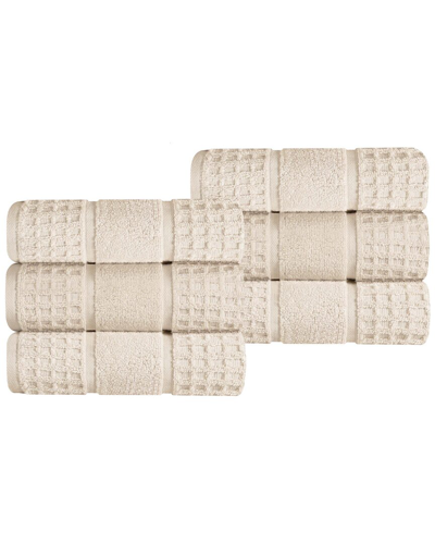 Superior Set Of 6 Zero Twist Cotton Waffle Honeycomb Plush Soft Absorbent Hand  Towels