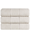 Superior Set Of 3 Zero Twist Cotton Waffle Honeycomb Plush Soft Absorbent Bath  Towels