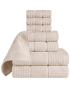Superior 8pc Zero Twist Cotton Waffle Honeycomb Plush Soft Absorbent Towel Set