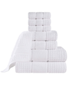 Superior 8pc Zero Twist Cotton Waffle Honeycomb Plush Soft Absorbent Towel Set
