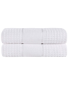 Superior Set Of 2 Zero Twist Cotton Waffle Honeycomb Plush Soft Absorbent Bath  Sheets