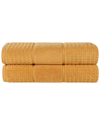 SUPERIOR SUPERIOR SET OF 2 ZERO TWIST COTTON WAFFLE HONEYCOMB PLUSH SOFT ABSORBENT BATH  SHEETS