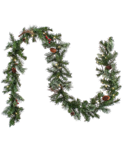 National Tree Company 9ft Glistening Pine Garland With Clear Lights In Green