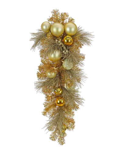 National Tree Company 36in Christmas Be Merry Teardrop Džcor In Gold