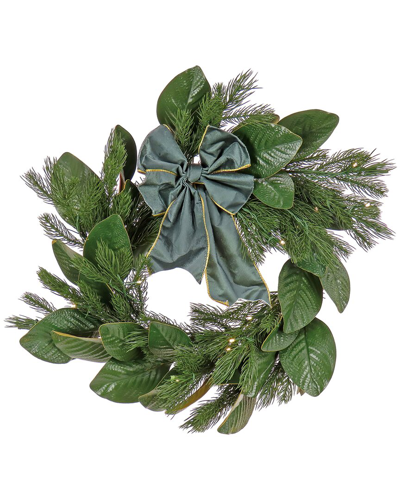 National Tree Company 24in Christmas Magnolia Mix Pine Wreath In Green