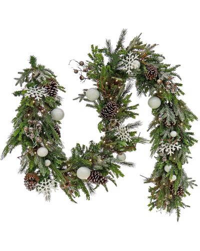 National Tree Company 9ft Pre-lit Alpine Collection Decorated Garland In Green