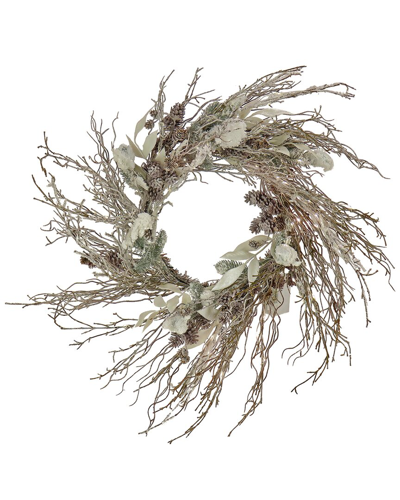 National Tree Company 24in Christmas Alpine Decorated Wreath In Green