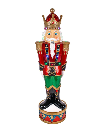National Tree Company 36in Nutcracker Decoration With Multicolor Lights In Red