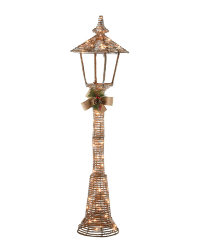 National Tree Company 60in Vine Lamp Post With Burlap Bow & Lights In Beige