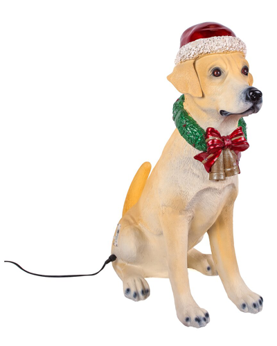 National Tree Company 28in Motion-activated Labrador With Wagging Tail, Music,  & Lights In Yellow