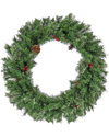 National Tree Company 30in Cashmere Wreath With Berries & Pinecones In Green
