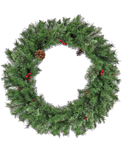 National Tree Company 30in Cashmere Wreath With Berries & Pinecones In Green
