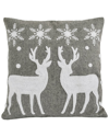 HGTV NATIONAL TREE COMPANY HGTV 18IN DEER WITH SNOWFLAKE PILLOW