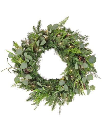 Hgtv National Tree Company  28in Winter Garden Eucalyptus Mixed Tip Wreath In Green