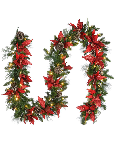 National Tree Company 9ft Decorative Collection Garland With Clear Lights In Green