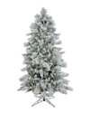 Hgtv National Tree Company  7.5ft Slim Flocked Bavarian Pine Tree With Led  Lights In Green