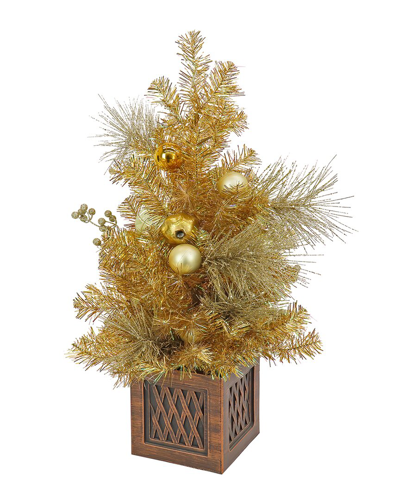 National Tree Company 36in Christmas Be Merry Table Top Tree In Gold