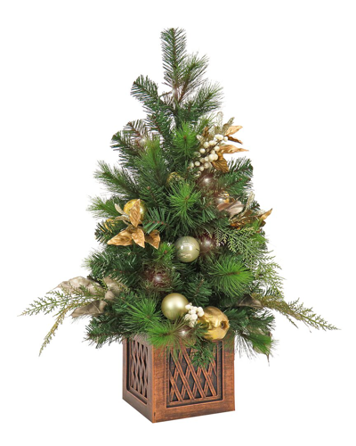 National Tree Company 3ft Christmas Yuletide Glam Decorated Table Top Tree In Green