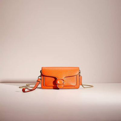 Coach Restored Tabby Crossbody Wristlet In Brass/sun Orange