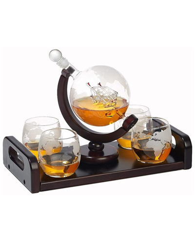 Alice Pazkus 850ml Globe Whisky Decanter Gift Set With Tray