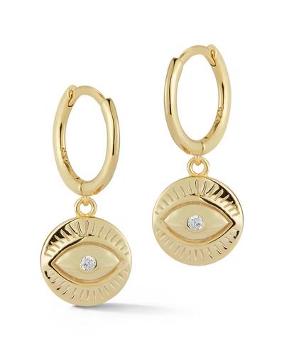 Glaze Jewelry 14k Over Silver Cz Evil Eye Huggie Earrings