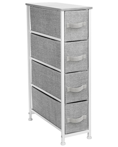 Sorbus Home Narrow Dresser Tower With 4 Drawers In White