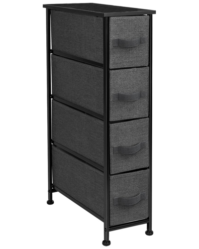 Sorbus Home Narrow Dresser Tower With 4 Drawers In Black