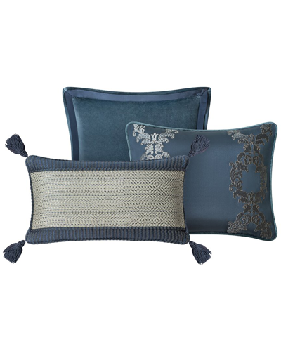 Waterford Everett Set Of 3 Decorative Pillows In Green