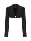 Mugler Cropped Tailored Jacket In Black  