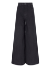 Mother 'ditcher' Brown Five Pockets Jeans With Wide Leg In Corduroy Woman In Black  