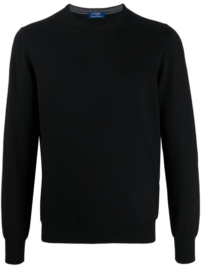 Barba Black Cashmere Sweater In Black  
