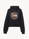 Chloé Sweat À Capuche Femme Noir Taille M 100% Coton, Élasthanne In Noir