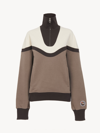 CHLOÉ SWEAT LARGE ZIPPÉ FEMME ROUGE TAILLE M 100% COTON, ÉLASTHANNE