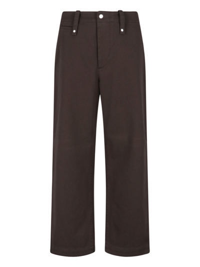 Burberry Wide Leg Trousers In Brown