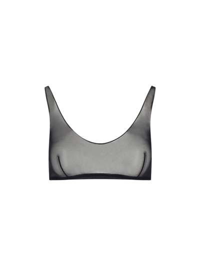 Oseree Sheer Mesh Sporty Bra In Black  