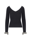 Giuseppe Di Morabito Braided-cuffs Ribbed-knit Top In Black  